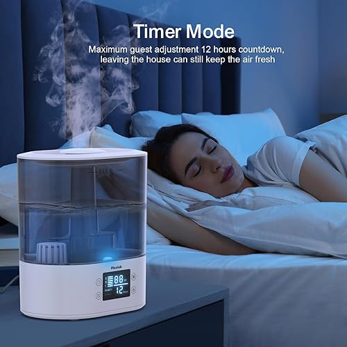 Miniatura 5 de Msolok Humidificadores para dormitorio, hogar y bebé humidificadores de aire de niebla fría de 4 litros para plantas, humidificador de aire de