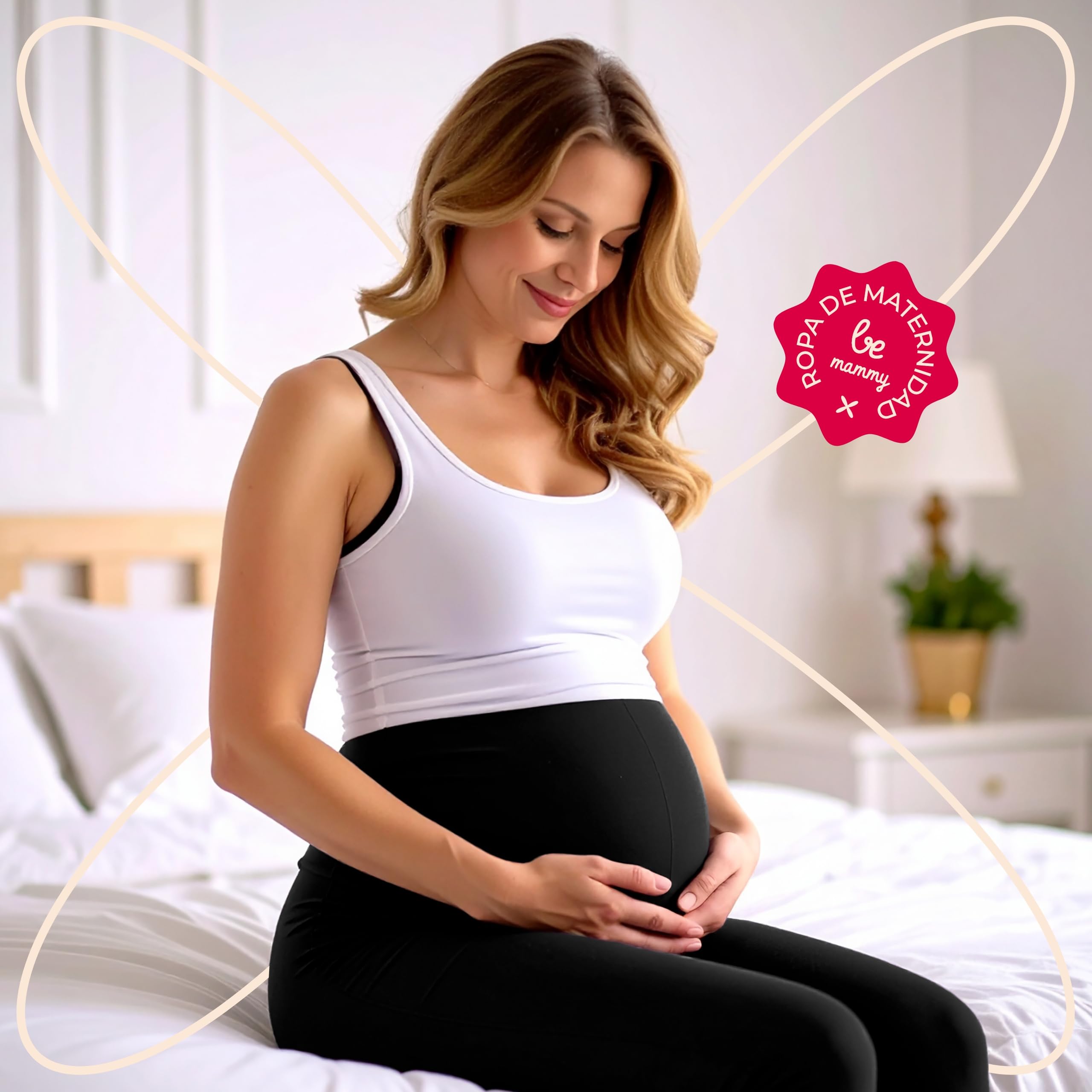 Be Mammy Lote de 2 Leggins Premamá Embarazo Ropa Deporte BE20-230