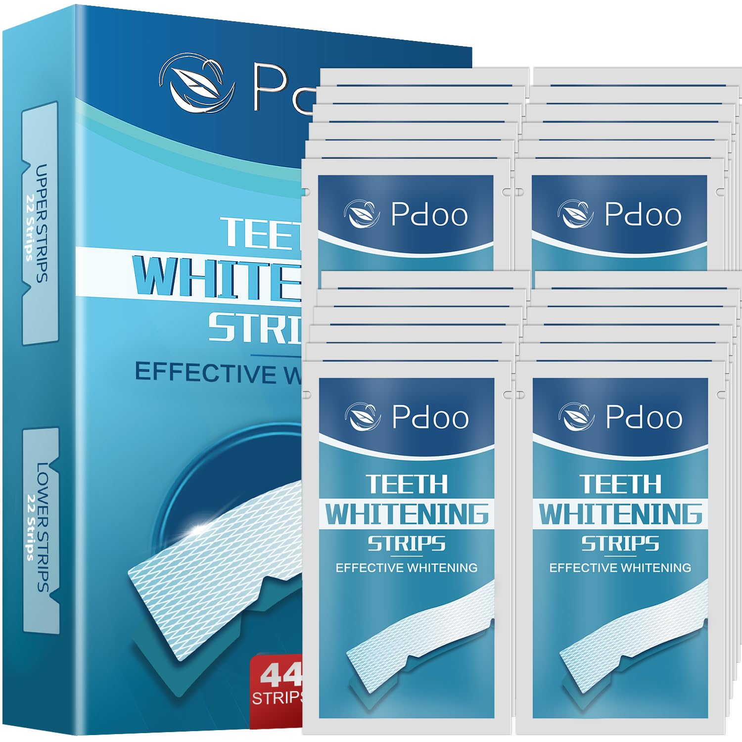 Teeth Whitening Strip 22 Treatments - Whitening Strips for Sensitive People Fast Remove Smoking Coffee Wine Stains Teeth