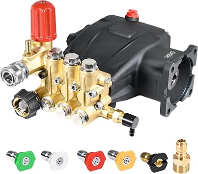 TOOLCY 3400 PSI Pressure Washer Pump 3/4" Shaft Horizontal Triplex Pump