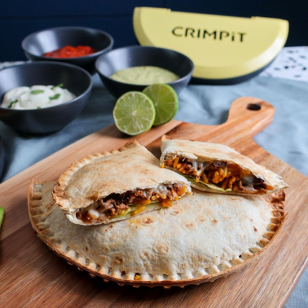 CRIMPiT Tortilla + Book Bundle - Large & Small Tortilla Sealers + Recipe Book – For 10-12” & 6” Flour Tortillas | BPA-Free, Dishwasher Safe | Perfect for Air Fryers | Manufactured in UK & USA