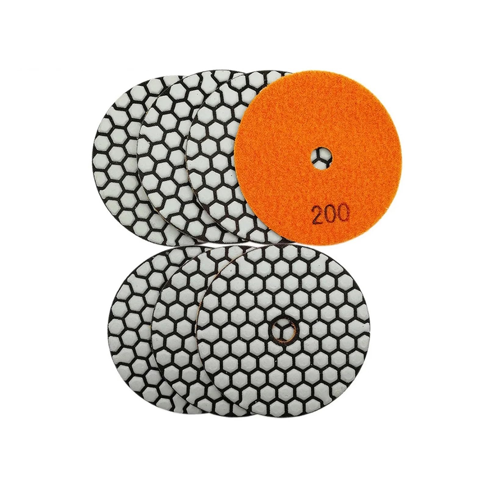 Almohadilla de pulido en seco de diamante for granito, grano de mármol #200, disco de lijado de resina Flexible, 7 Uds., 4 "/100mm