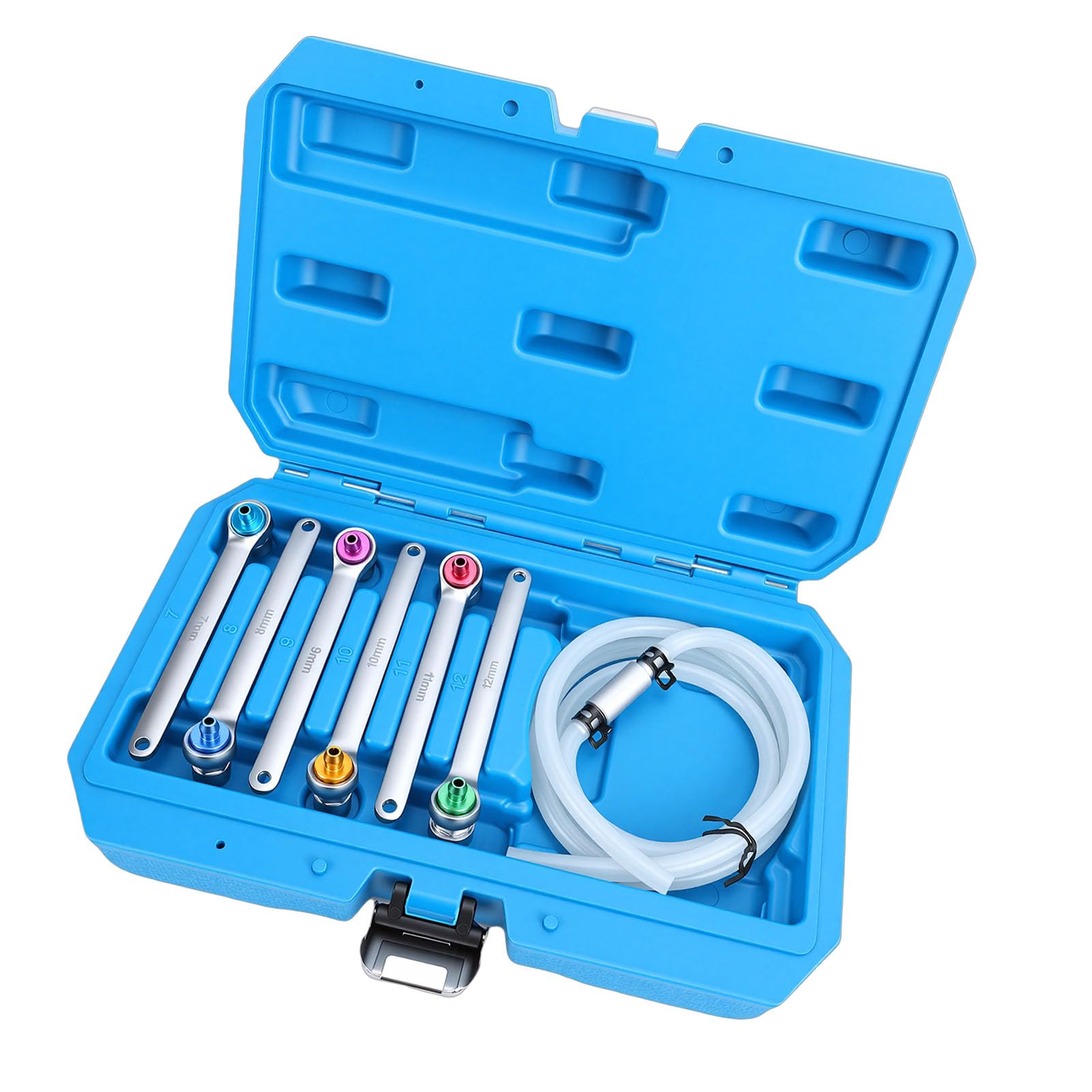 VGEBY Bremsenentlüftungsschlüssel-Set, Chrom-Vanadium-Stahl-Schraubenschlüssel-Set mit ergonomischen Griffen, 6-teiliges Bremsflüssigkeits-Entlüftungswerkzeug für Auto Motorrad LKW Wartung