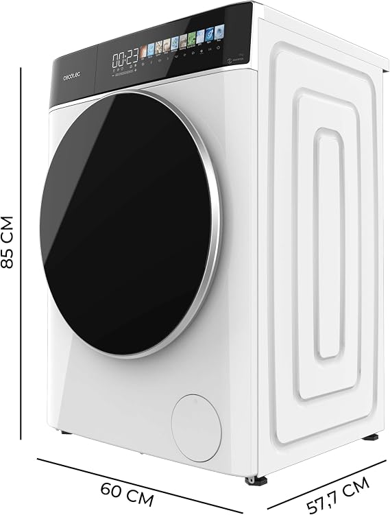 Cecotec Washing machine 9 kg Front Load Bolero DressCode 9900 Inverter FullColor A. White Finish,1400 rpm, 10,3