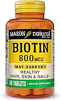 Vista 1 de MASON NATURAL Biotina 800mcg 60 Tabs (Vitamina H)