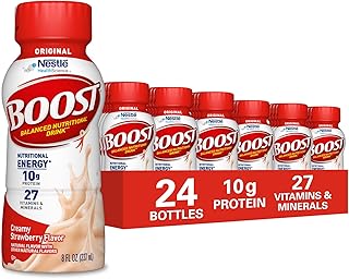 BOOST Original Ready to Drink Nutritional Drink, Creamy Strawberry, 8 fl oz (Pack of 24)