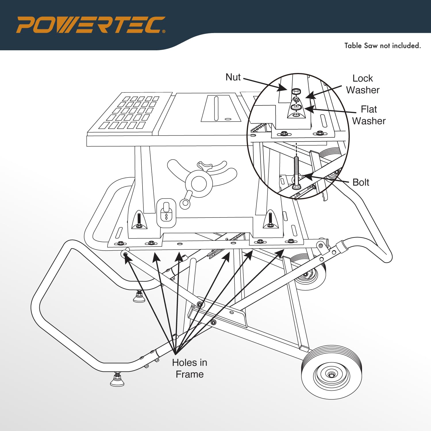 POWERTEC MT4009 składany stojak do piły stołowej