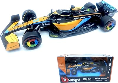 HTLNUZD Bburago 1:43 2022 F1McLaren MCL36 #3 Daniel Ricciardo 1/43 MCL36 #3 Formula One Diecast Alloy Luxury Collectible Toy Car Model (Standard MCL36 #3)