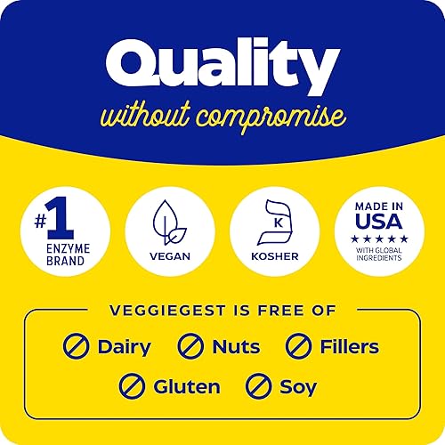 Miniatura 7 de Enzymedica VeggieGest, Enzimas digestivas para dietas veganas, vegetarianas y crudas, previene gases e hinchazón, 90 cápsulas (FFP)