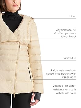 Amazon.com: TUMI Women's Asymmetrical Zip Cowl Neck Quilted