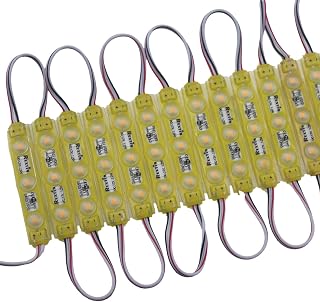 REXTiN Super Bright 200pcs 3 LED Module Yellow 2835 SMD Waterproof Decorative Light for Letter Sign Advertising Signs with Tape Adhesive Backside (Yellow)