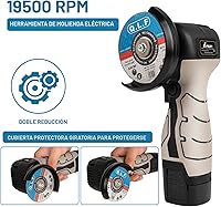 Vista 3 de Kit de amoladora angular de cepillo inalámbrico, mini herramienta de molienda angular eléctrica de 19500 rpm con 2 baterías de 16.8 V 2000 mAh y 5