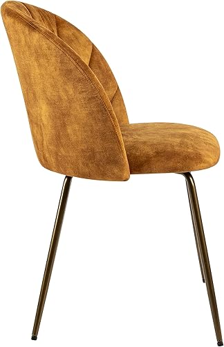 Miniatura 6 de GIA Home Furniture Series - Silla de comedor moderna de mediados de siglo con tapicería de terciopelo canela copetuda juego de 2 color bronce