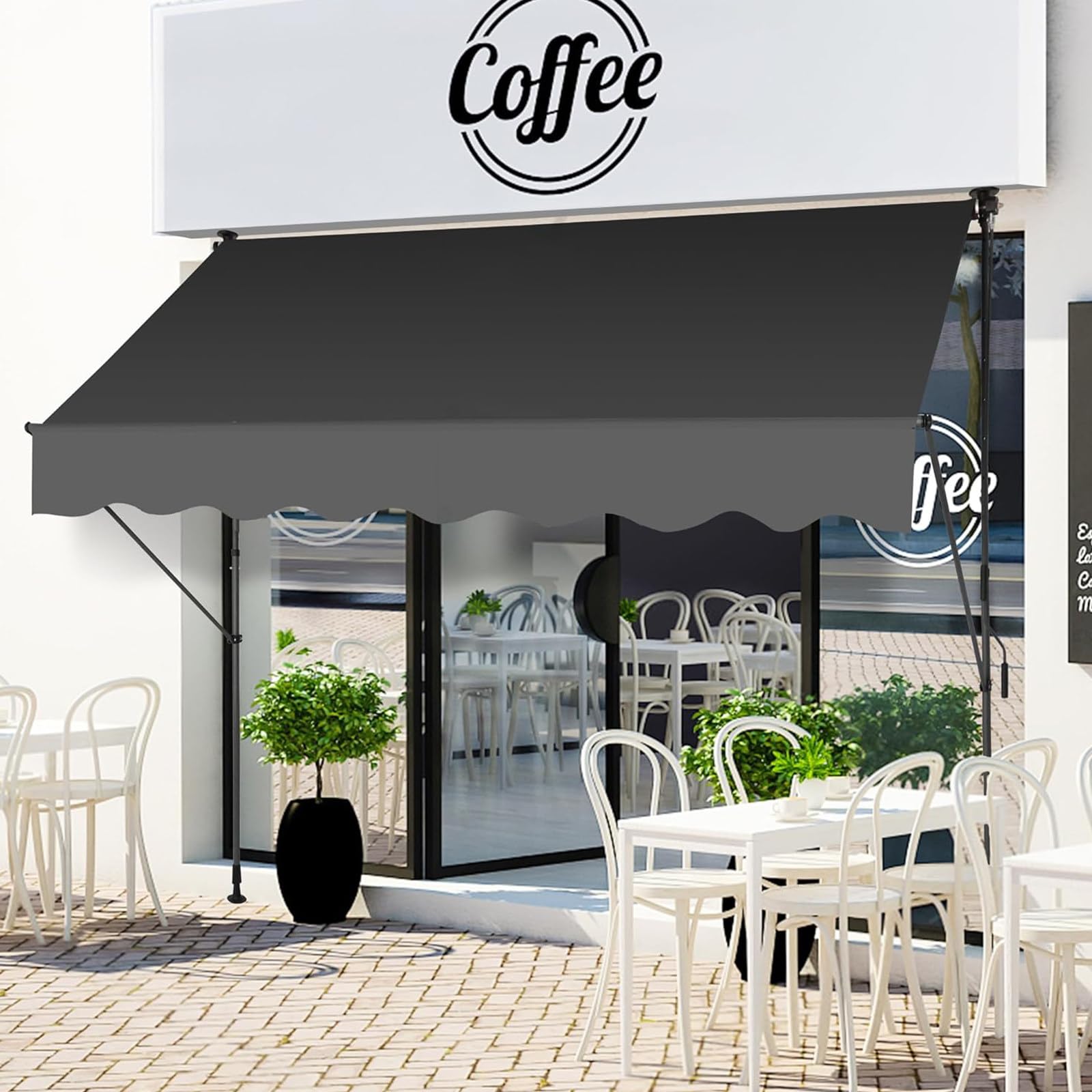 Regulowana, ręcznie wysuwana markiza 200 cm x 120 cm z uchwytem korbowym, odporna na warunki atmosferyczne, na patio, balkon, drzwi podwórkowe, bordowa czerwień