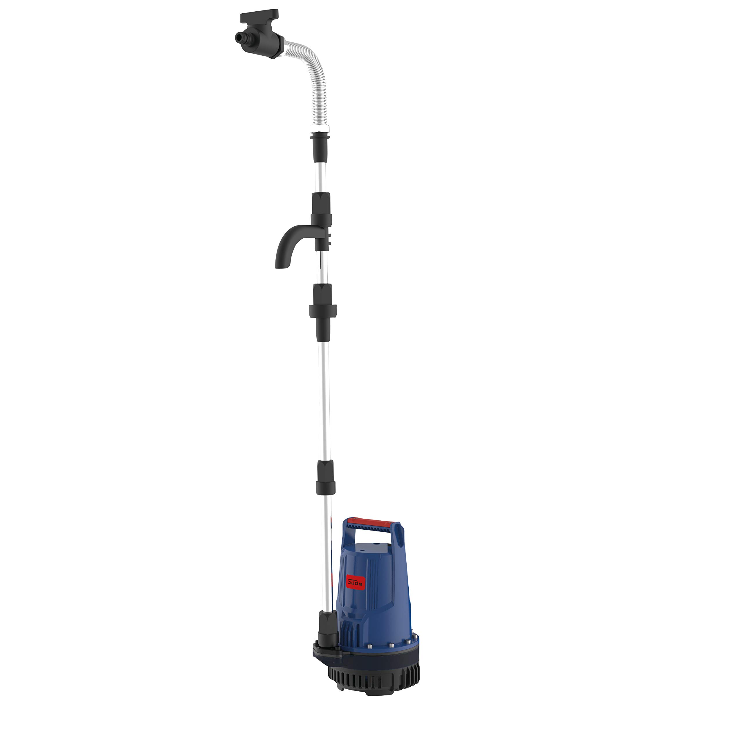 Güde Akku Regenfasspumpe RFP 18-201-23 (18 V, 2000 l/h, max. Förderhöhe 7 m, Kabellänge 3 m, max. Eintauchtiefe 2,5 m, Akkupack 2,0 Ah, Schnellladegerät, Ladezeit ca. 1 h)