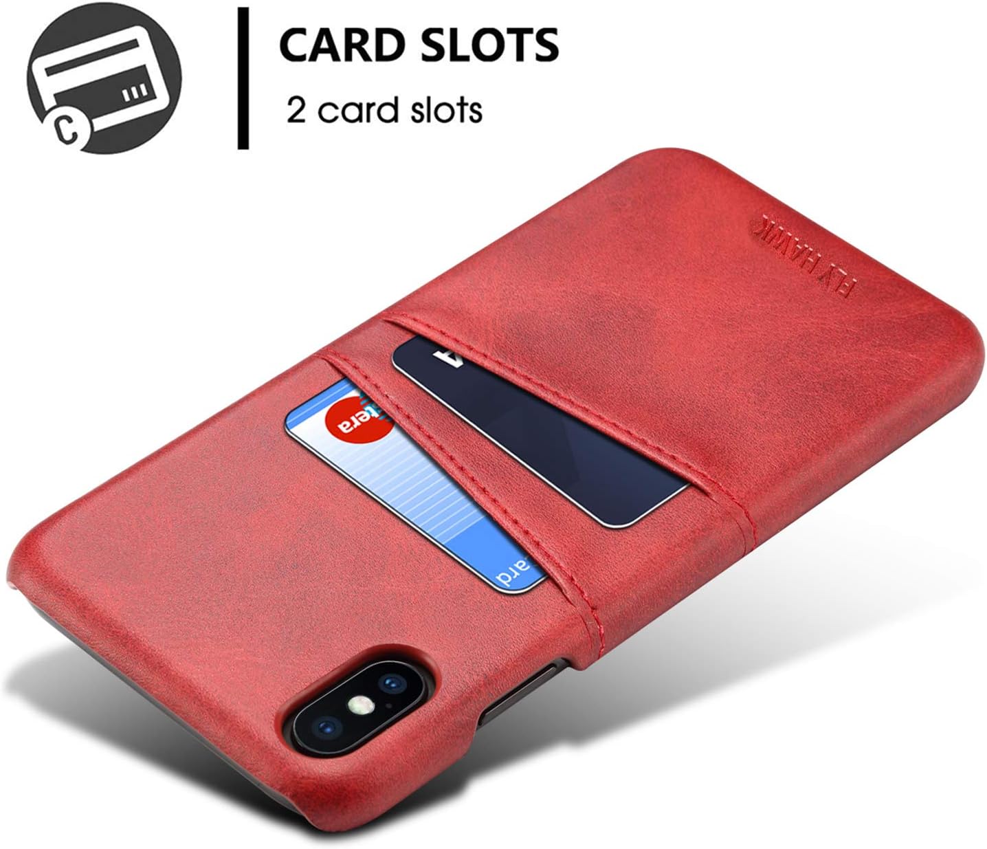 Wallet Case Compatible iPhone Xs / 10s, 5.8 inches Slim PU Leather Back Case Cover Credit Card Holder for Apple iPhone Xs/iPhone 10s (2018) Red