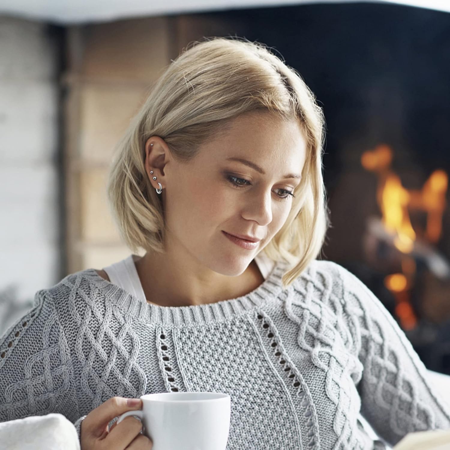 FASACCO Small Tiny Stud Flat Back Earring Hypoallergenic Gold Studs 14K Surgical Steel Earring Sets for Multiple Piercing Cartilage Hoop Earrings - Image 7