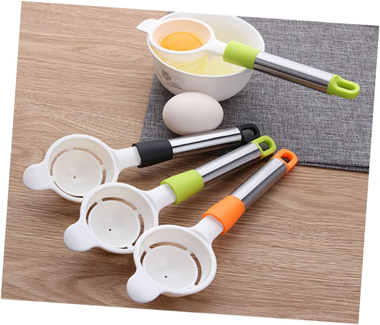 MAGICLULU 2pcs Egg Yolk Separator Tool White Egg Separator for Cooking Baking Yolk Extractor Divider Gadget Random Color