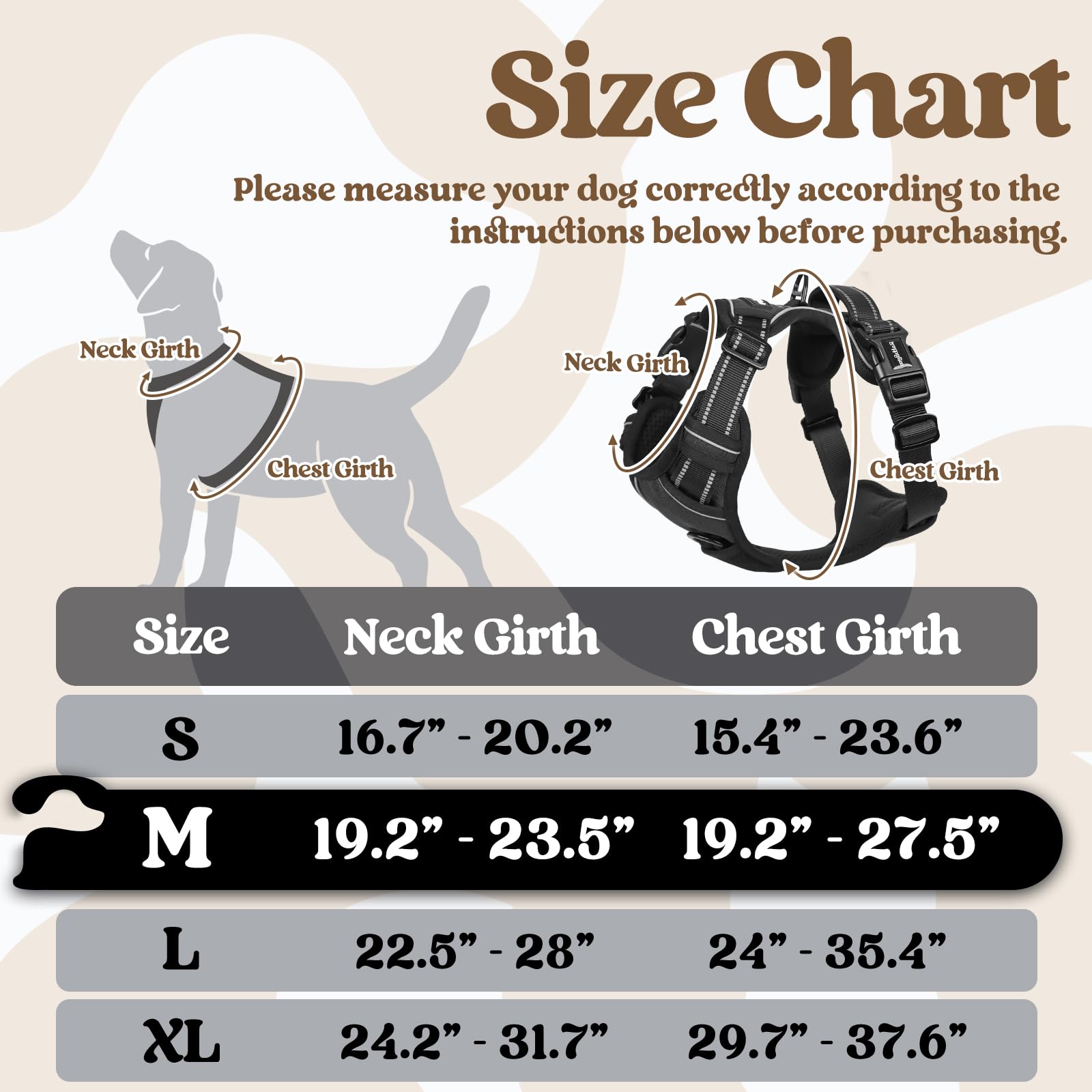 rabbitgoo Dog Harness Medium Sized, No Pull Pet Harness with 3 Buckles, Adjustable Soft Padded Vest with Control Handle, Walking Reflective Pet Vest for Medium Dogs, Black, M - image 2