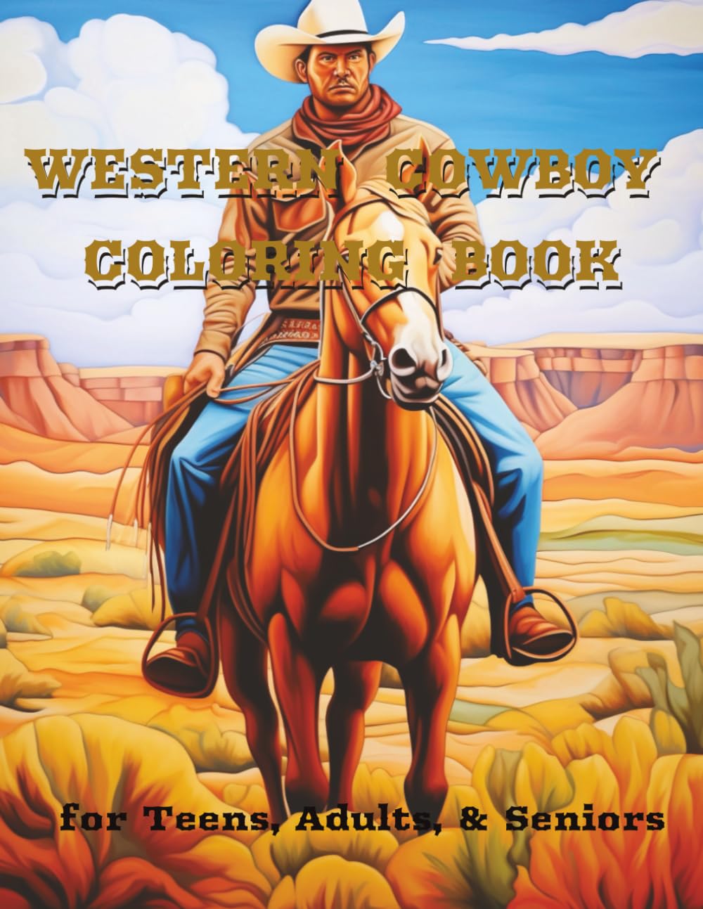Western Cowboy Coloring Book: 100 Detailed Illustrations of Cowboys on the Range