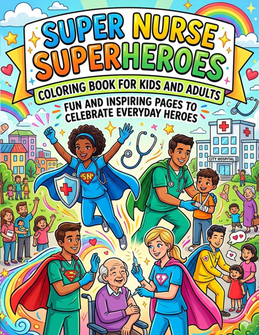 Super Nurse Superheroes Coloring Book for Kids and Adults: Fun and Inspiring Pages to Celebrate Everyday Heroes