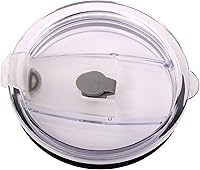 Vista 8 de CocoStraw 4 popotes anchos de acero inoxidable + tapa de agujero para pajilla, extra largas de 30 onzas, se adapta a vasos Yeti Tumbler Rambler Cups