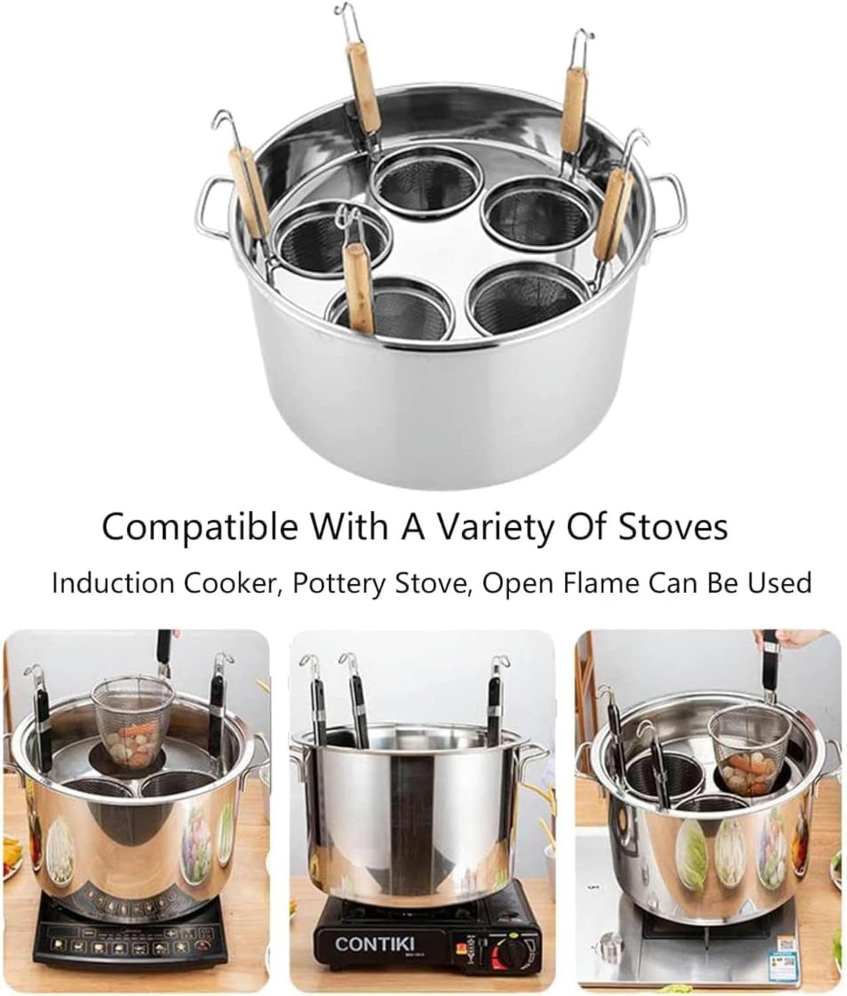 Pentole per la Pasta Pentola per la Pasta Cuocipasta in Acciaio Inox, Set per la Cottura della Pasta con cestello scolapasta, Pentola per la Cucina di casa Pentola per la Cottura a