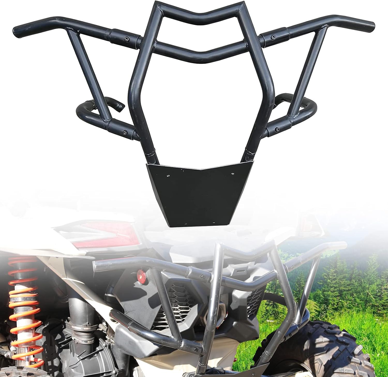 A & UTV PRO Rear Pre-Runner Bumper Bar for Maverick X3, Rear End Bumper Bar Brush Guard Protector for 2017-2025 Can Am Maverick X3 Max Turbo R RR Accessories, Replace OEM # 715002880, 715003436