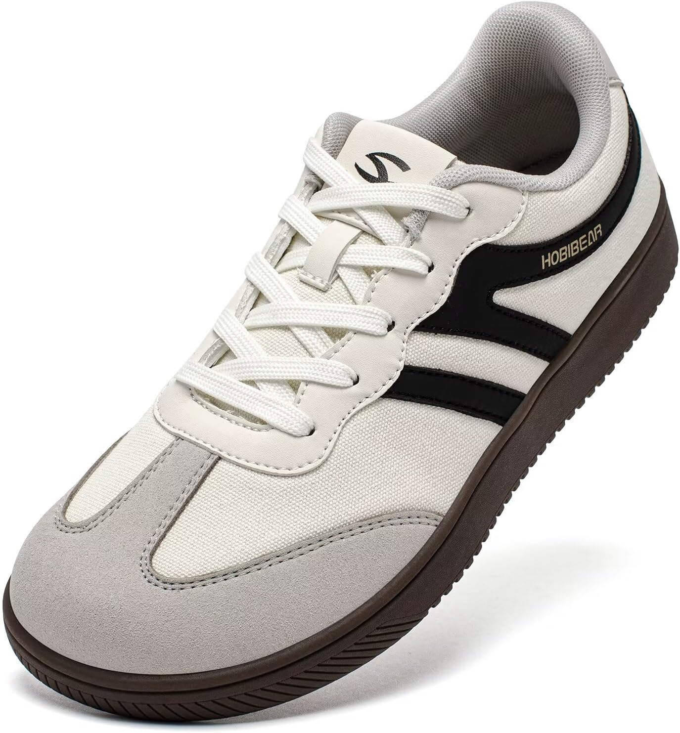 HOBIBEAR Barefoot Shoes Wide Casual Lace Up Retro Fashion Sneakers for Women Men