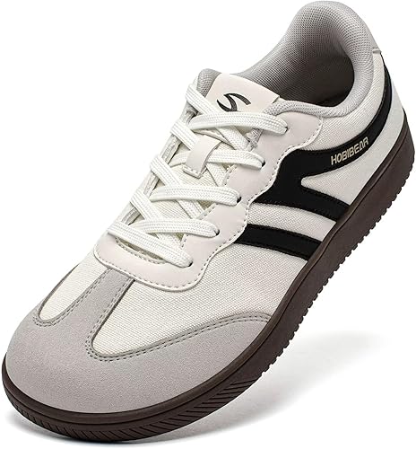 HOBIBEAR Barefoot Shoes Wide Casual Lace Up Retro Fashion Sneakers for Women Men