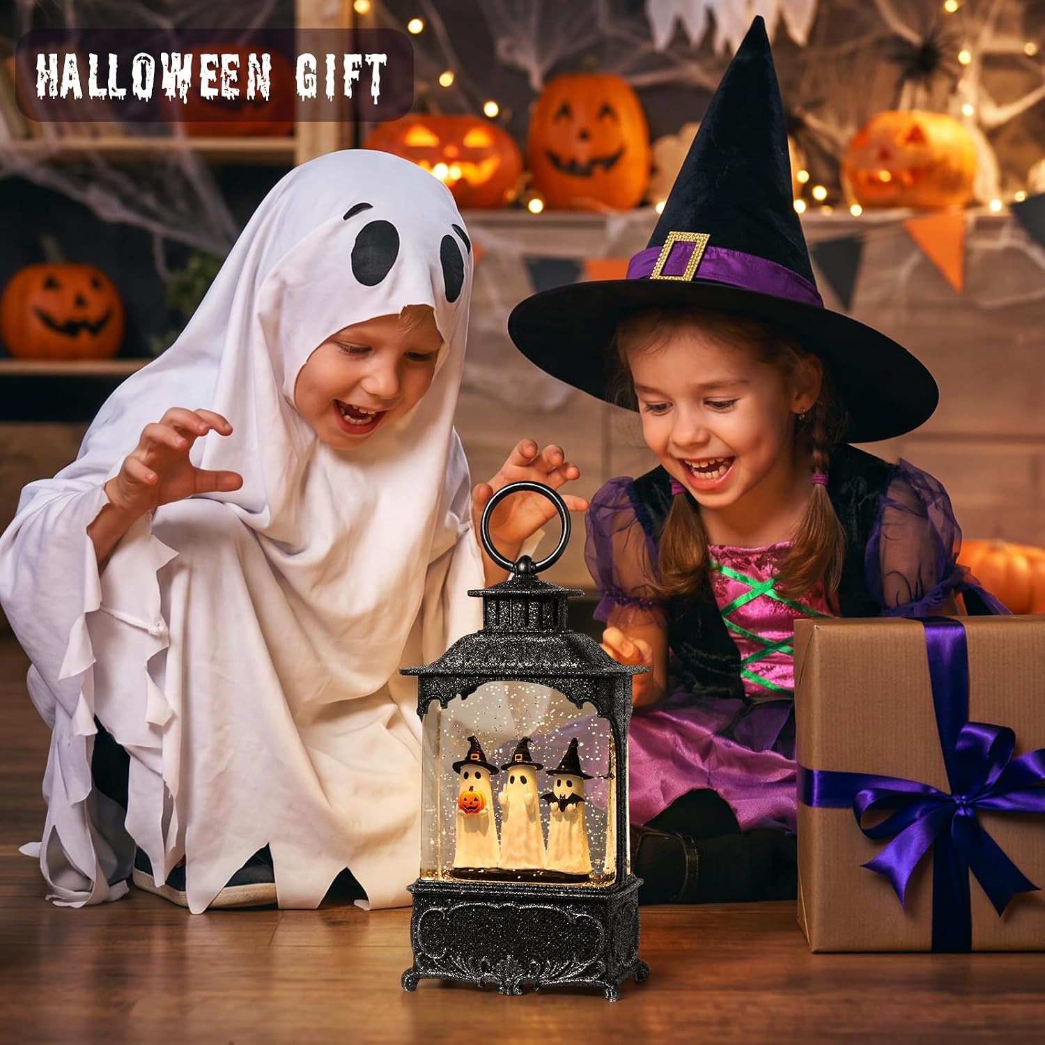 Ghost Halloween Snow Globe Lantern Halloween Decorations Indoor