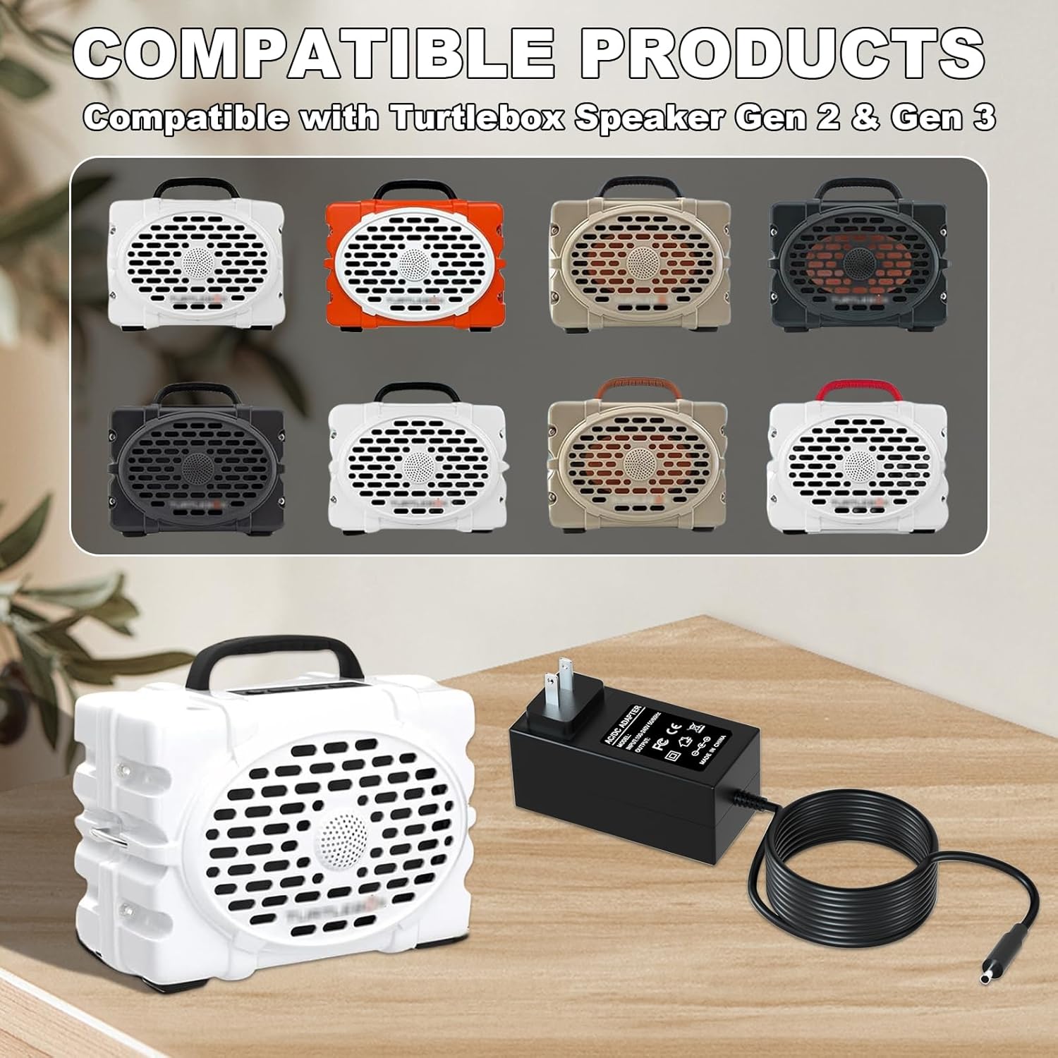 15V 3A Charger for Turtlebox Speaker Compatible with Gen 2 & Gen 3 Loud Outdoor Portable Bluetooth 5.0 Audio Power Adapter Cord - Image 2