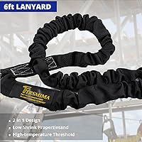 Vista 5 de TRSMIMA Arnés de seguridad para protección contra caídas, kit de arnés de cuerpo completo para hombre, para trabajo con cordón absorbente de golpes