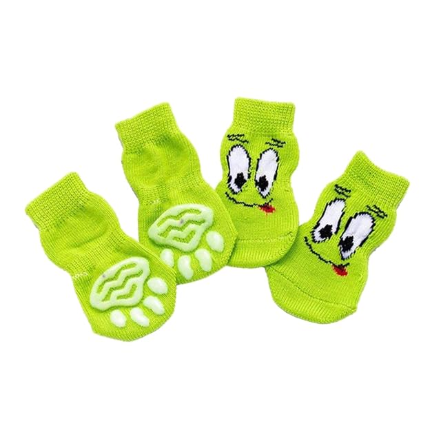 Foto 3 de 8 de 4 bonitos calcetines antideslizantes para mascotas, gatos, cachorros, perros, protectores de patas, M