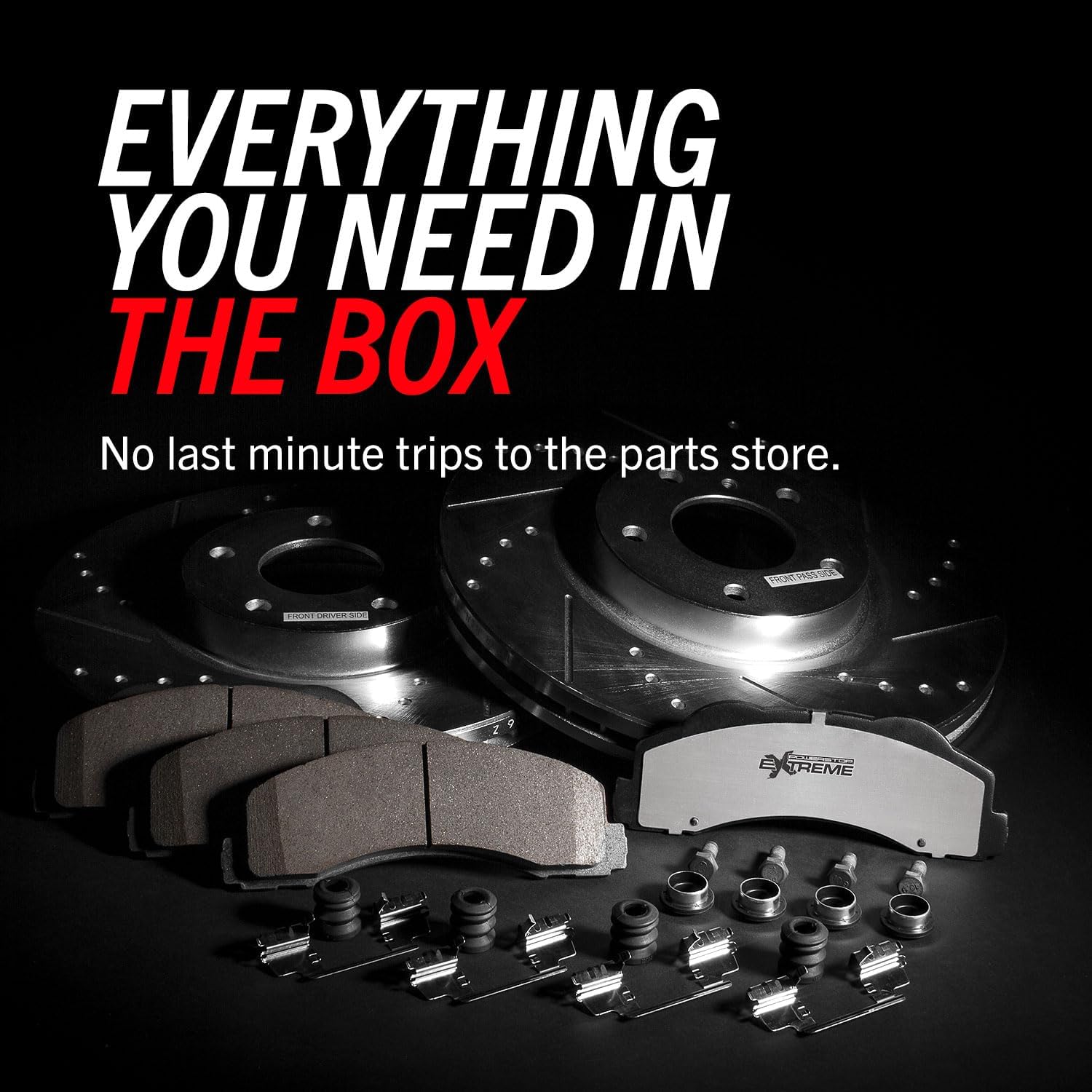 PowerStop Front Brake Kit For Acura TLX 2021-25 - Carbon Fiber Ceramic Brake Pads + Drilled & Slotted Rotors Upgrade, K8930-26