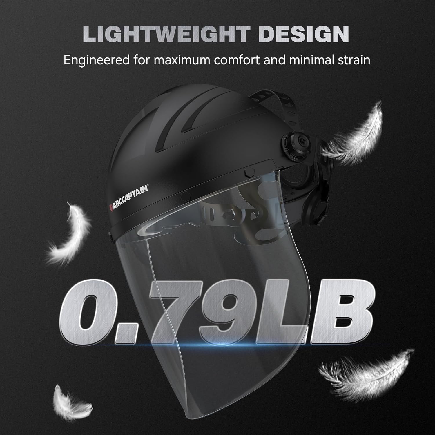 ARCCAPTAIN Face Shield for Grinding and Cutting, Full Face Impact Resistant Mask with Adjustable Ratcheting Headgear, Polycarbonate Visor, ANSI Z87.1 Certified for Industrial Work - Image 2