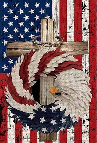 Cupmod 4Th Of July Diamond Painting Kits For Adults,Patriotic Stars And Stripes Eagle Wreath Diamond Art,Memorial Day Independence Day Paint With Diamond Kits For Home Wall Decor #TOP4