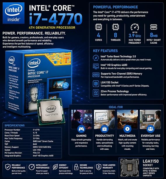 Gaming PC Intel Core i7-4770 16GB RAM 500GB SSD + 1TB HDD NVIDIA Graphics Windows 11 Desktop Computer (Dedicated, Nvidia GTX 1060 6GB)