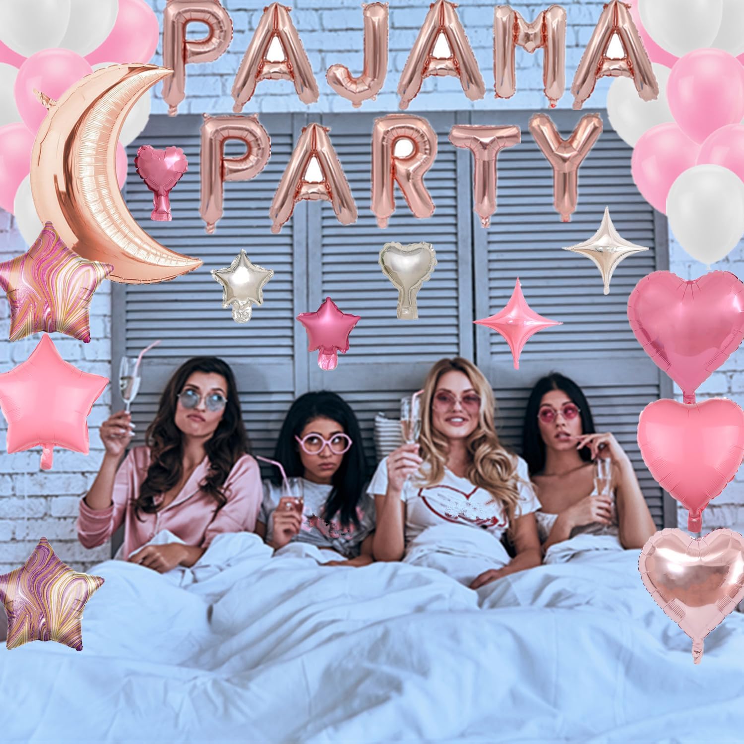 Pajama Party Decorations for Girl Women Sleepover Party (Rose gold) image 3