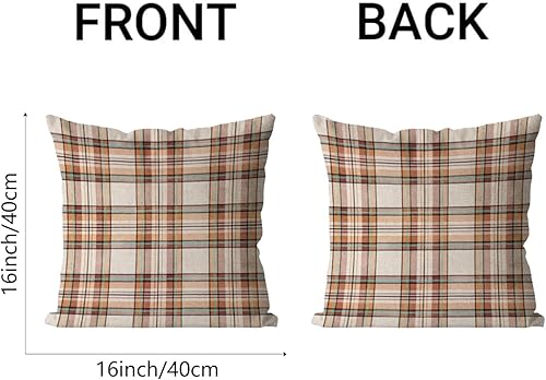 Miniatura 5 de AOFANGGO Funda de almohada decorativa de otoño de 12 x 20 pulgadas, lino sintético, a cuadros, granja, Acción de Gracias, Halloween, decoración del