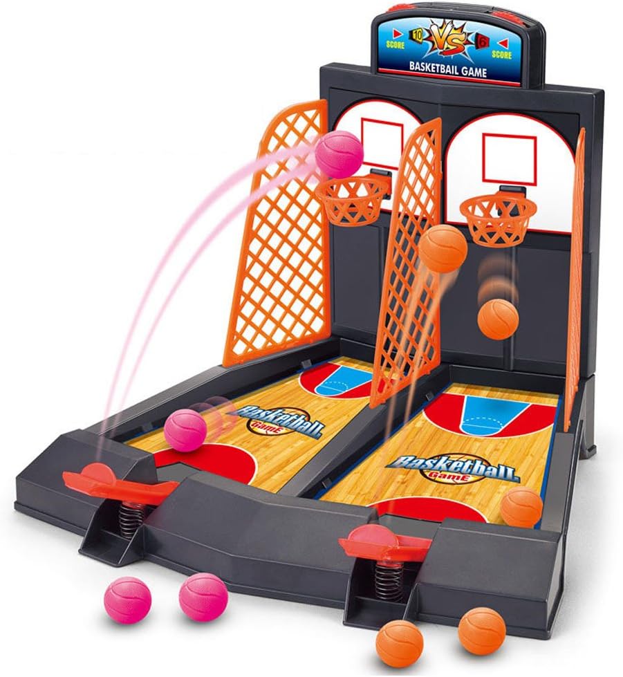 Basketball Shooting Game, YUYUGO Desktop Table Best Classic Arcade Games Mini Basketball Hoop Set for Children's Development for Kids Age 4+, Fun Activity Toy for Adults-Helps Reduce Stress by YUYUGO