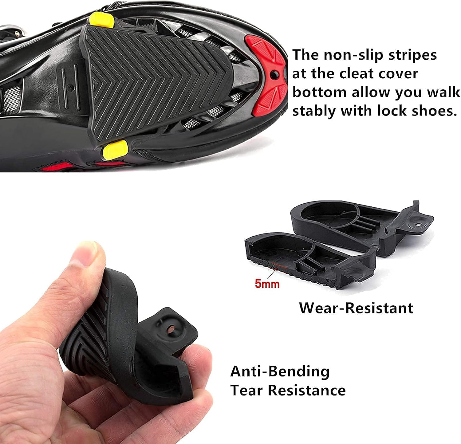 BESTYMXY Bike Pedals Road Bike Pedals+Cleat Set+Cleat Cover with Road Bike Handlebar Tapes(Blue)
