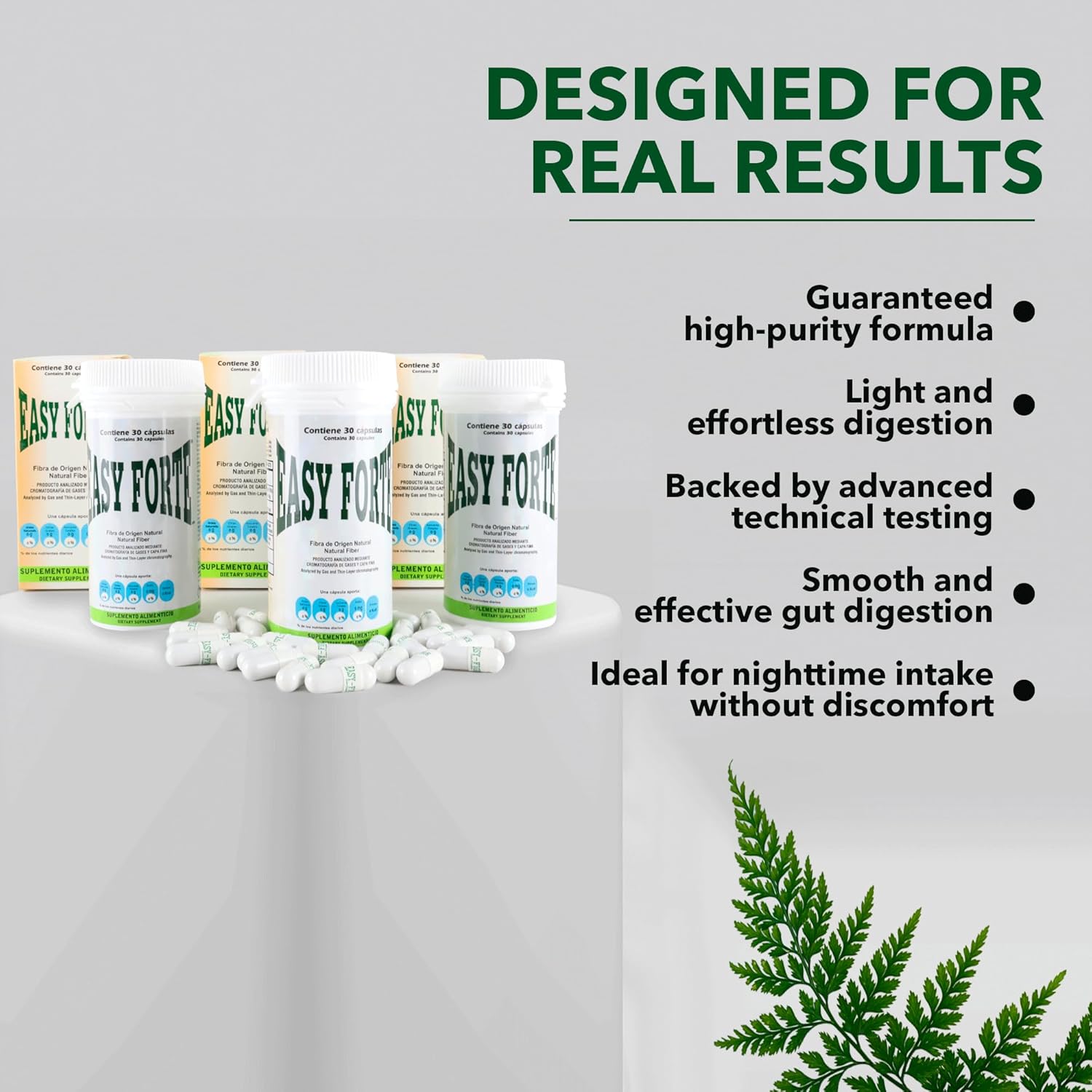 Easy Forte by Easy Figure | 3-Pack Natural Fiber Capsules | Fibra Natural en Cápsulas | 90 Count