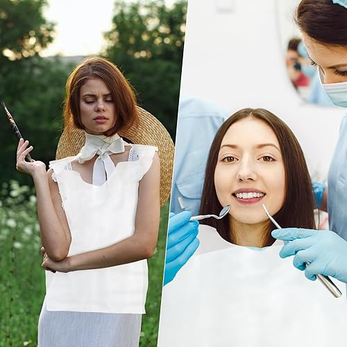 Miniatura 6 de Paquete de 200 baberos desechables, 14 x 24 pulgadas, de plástico, baberos para comer langosta y cangrejo de cangrejo, protectores de ropa para