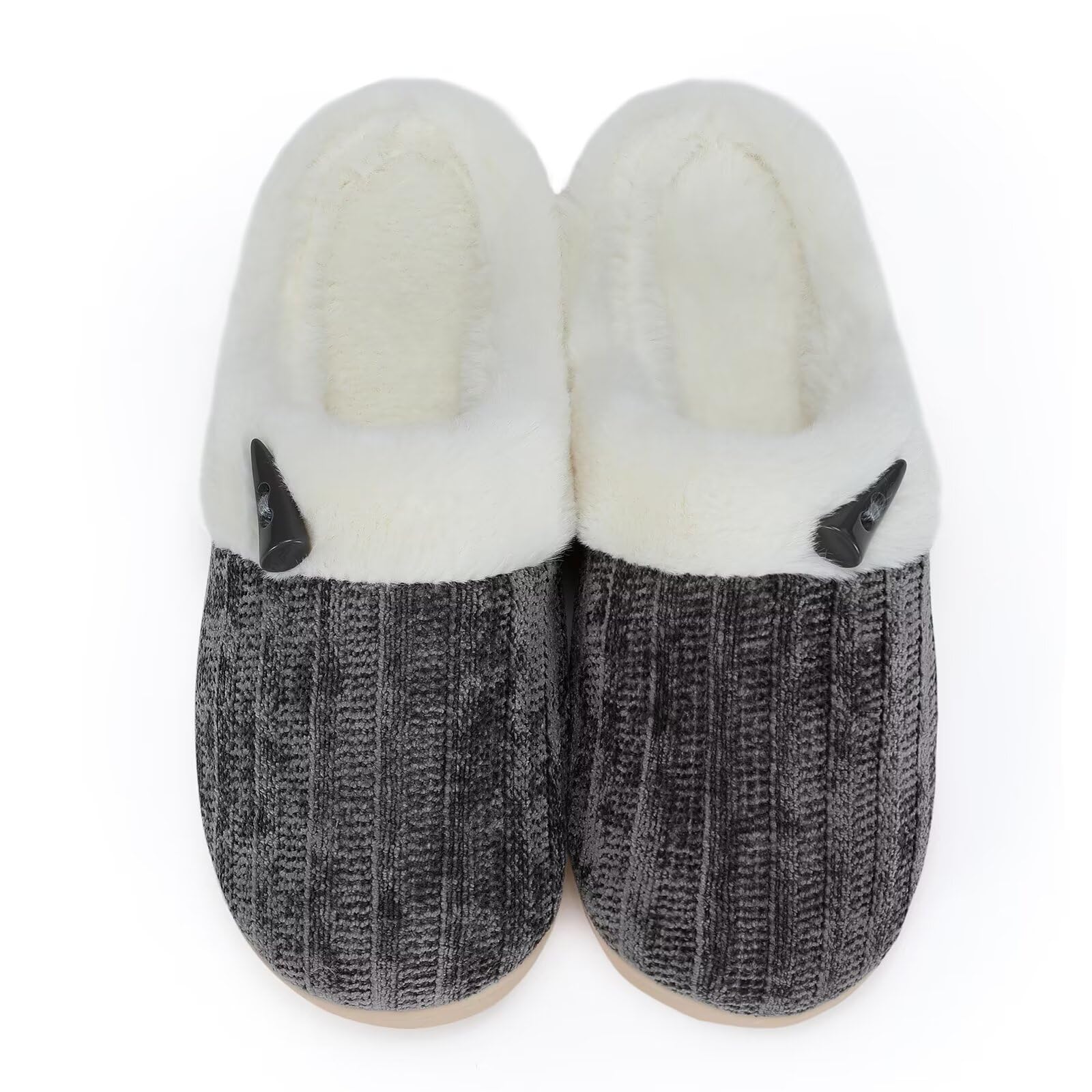 NineCiFun Womens Comfy House Slippers Memory Foam Fuzzy Bedroom Scuffs Slippers Indoor Outdoor Anti Skid Home Slippers Shoes