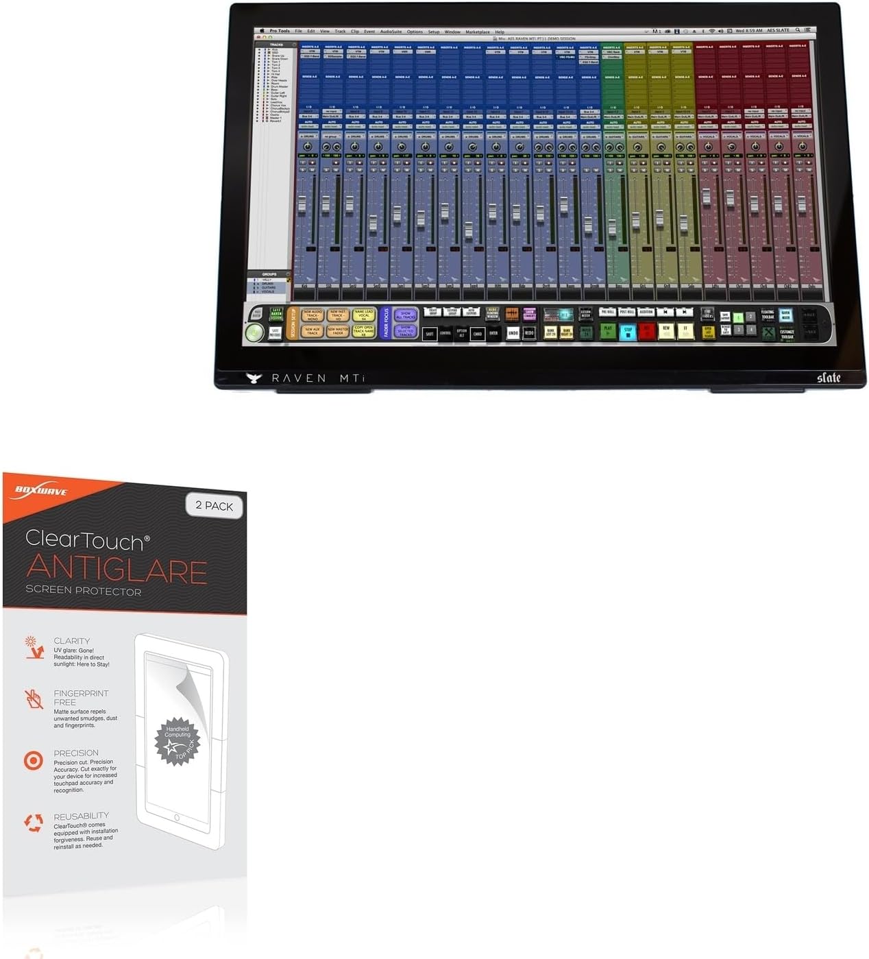 BoxWave Screen Protector Compatible with Slate Digital Raven MTi2 - ClearTouch Anti-Glare (2-Pack), Anti-Fingerprint Matte Film Skin for Slate Digital Raven MTi2