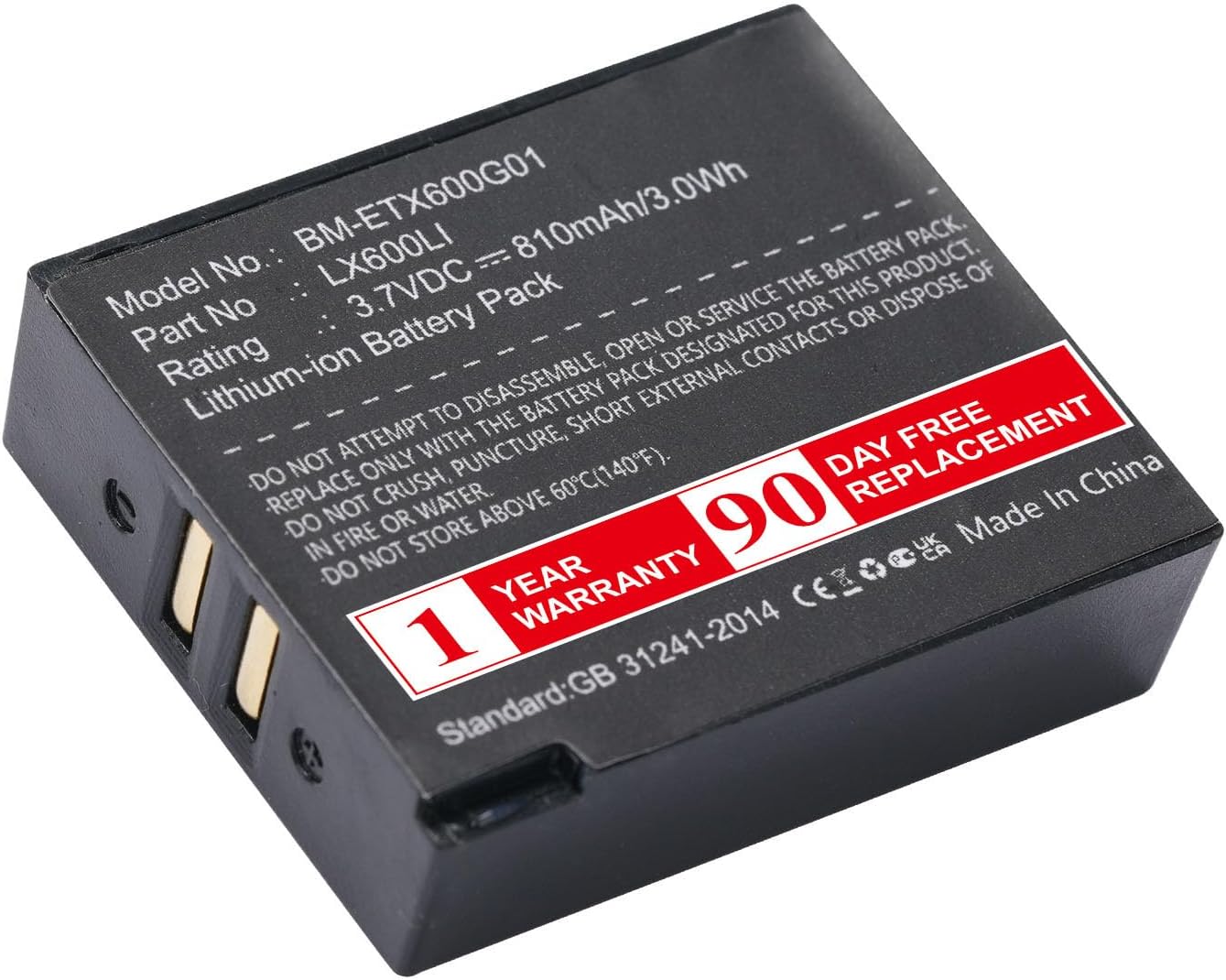 5 Pcs Battery Replacement for Eartec Hub Systems HUB Ultralite, Battery Part NO LX600LI