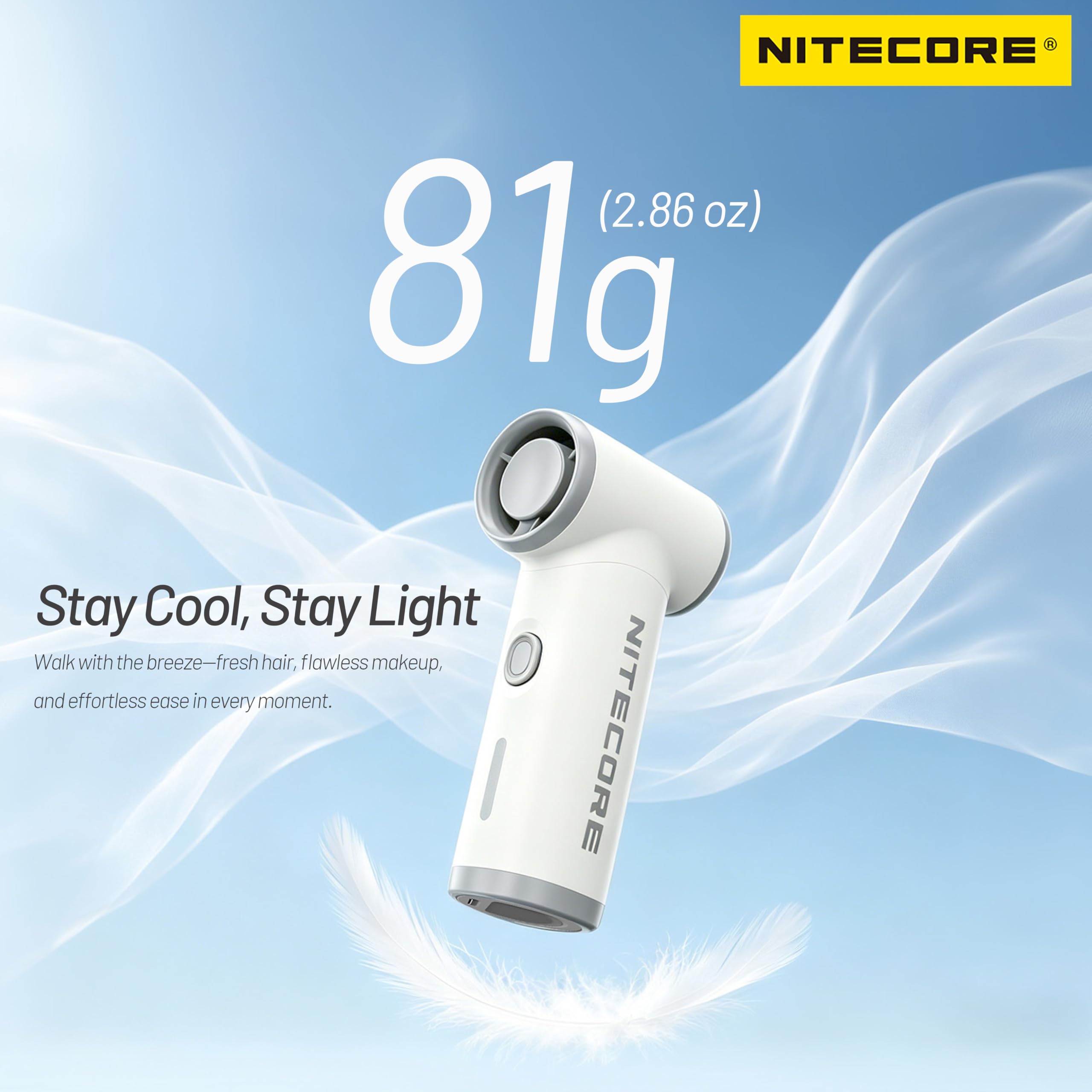 Nitecore NEF nano ventilatore palmare ad alta velocità (arancione)