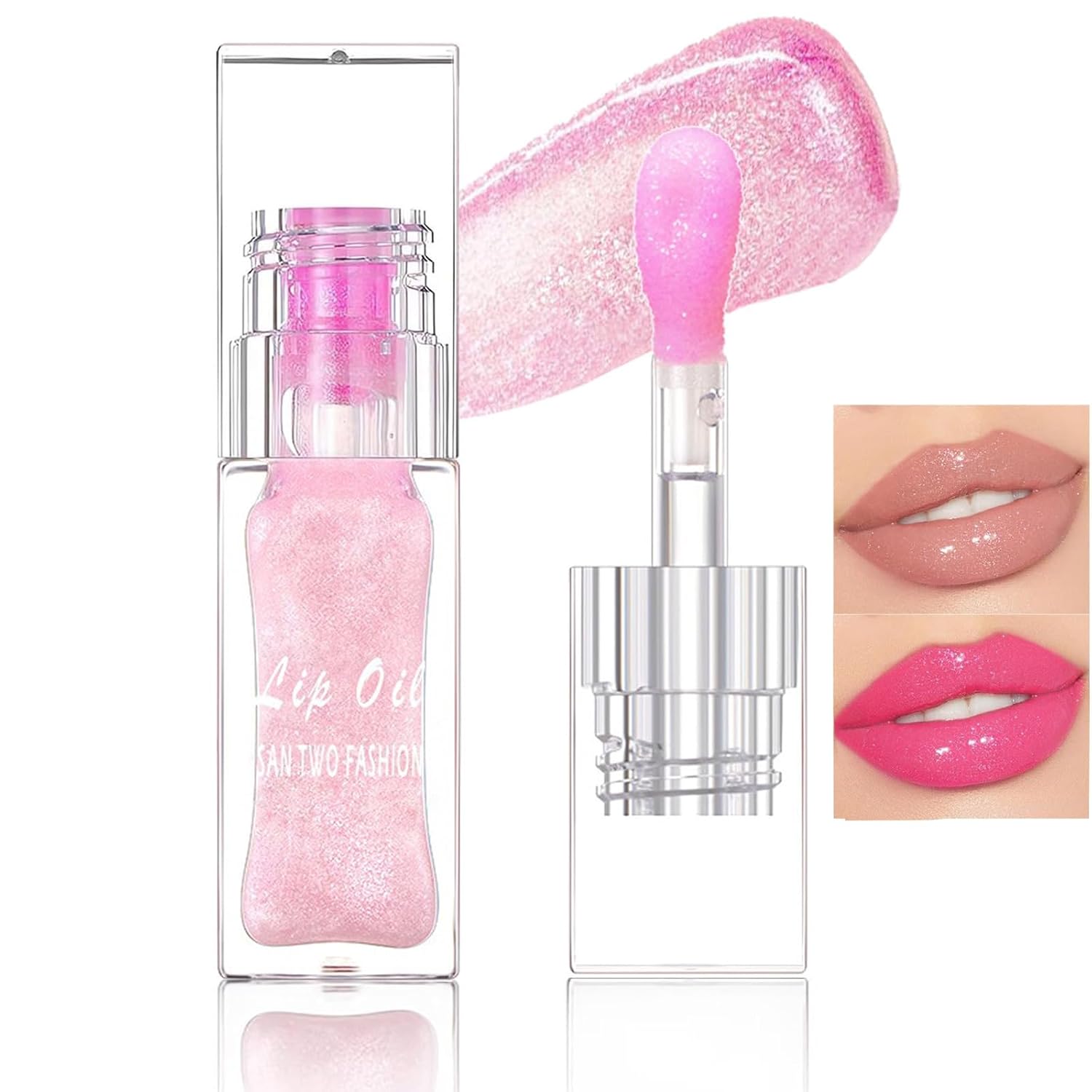 Magic Color Changing Lip Oil Lip Stain, Moisturizing Color Changing Lip Gloss, Nourishing Repairing Lip Glow Oil Non-Sticky Primer Lip Tint Fresh Clear Lip Care,1 PC