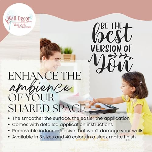 Miniatura 4 de Be The Best Version You Quote Decals for Wall - Vinyl Wall Art for Positivity - Quotes Wall Decor for Office, Kids Bedroom, Classroom - Matte Vinyl